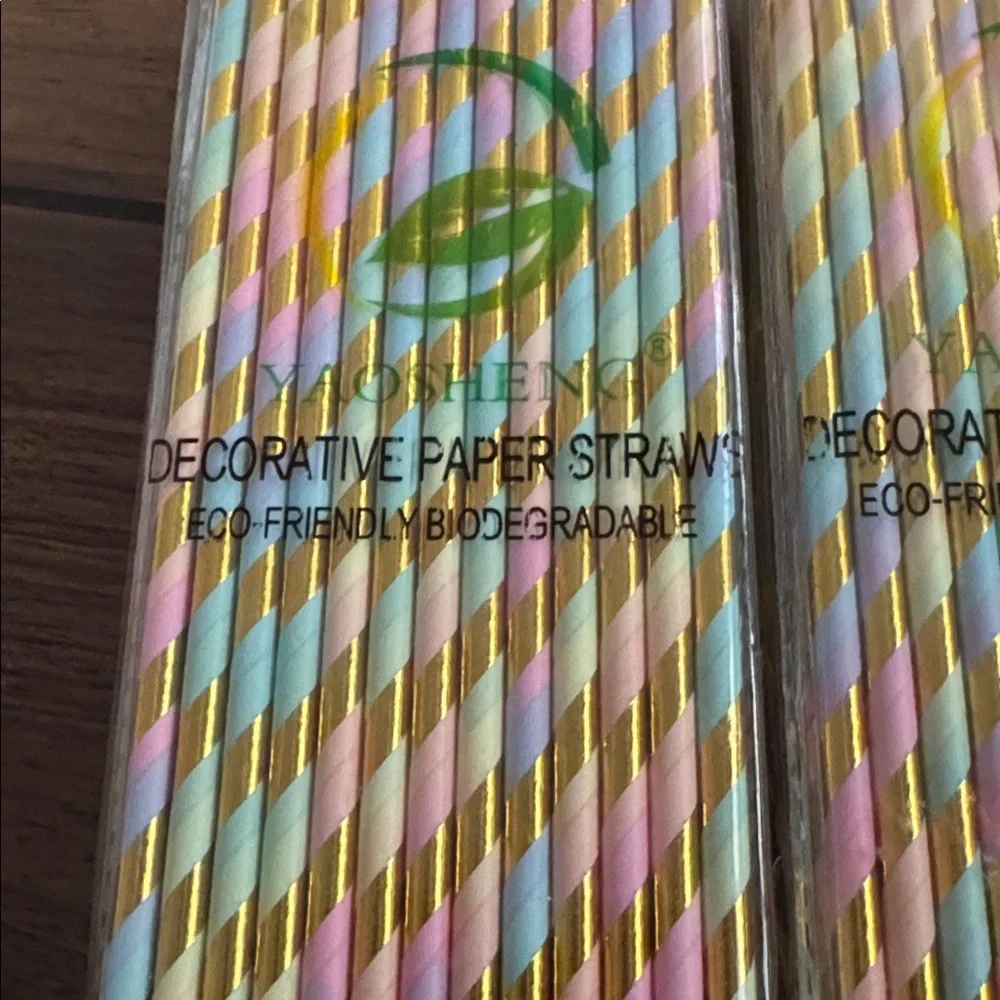 Paper Straws for Drinking, Disposable for Birthdays, Weddings, Baby Showers